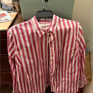 J.Crew Red and White Striped Shirt